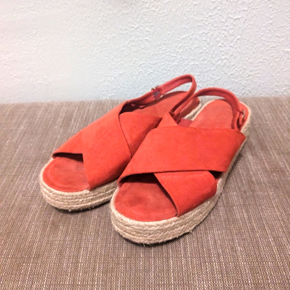 LOFT Red Platform Sandals